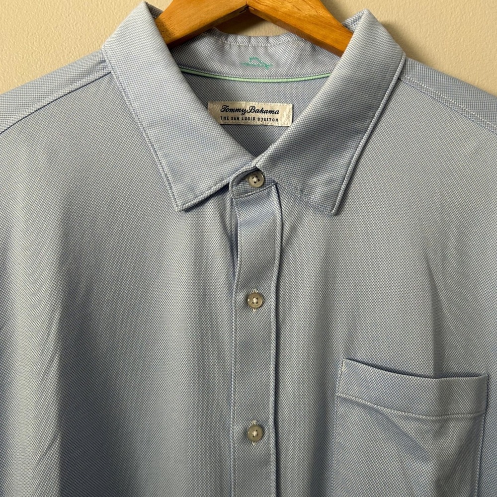 Tommy Bahama Shirt Mens 1XLB Blue San‎ Lucio Stretch IslandZone Button Down